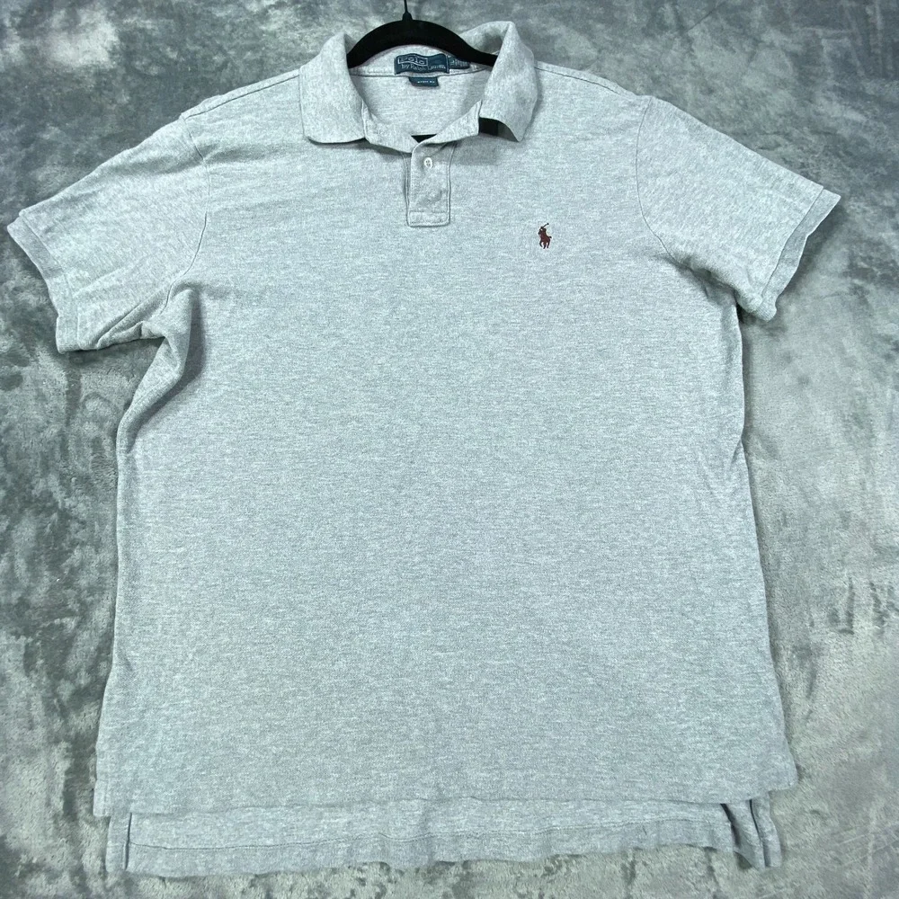 Vintage Polo Ralph Lauren Shirt Mens XL Grey‎ Classic Fit Golf All Cotton Preppy